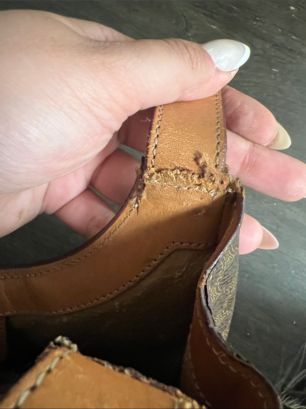 Celine Brown & Tan Monogram Canvas Shoulder Bag - Picture 4 of 8